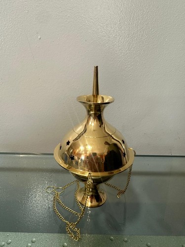 Brass tone hanging incense - brass,