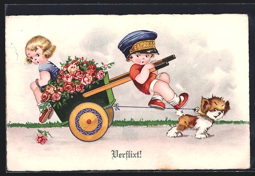 Carte postale page avec enfant
