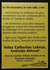 Affiche politique LCR Krivine Catherine LEBRUN élection européenne 60X88cm 1231