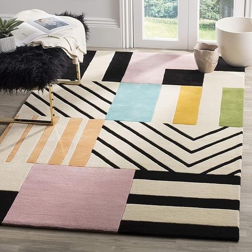 Tapis géométrique épais - , en