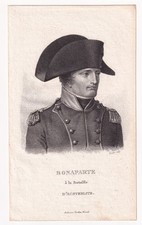 Portrait Empereur Napoléon Bonaparte Bataille d'Austerlitz Slavkov u Brna 1818