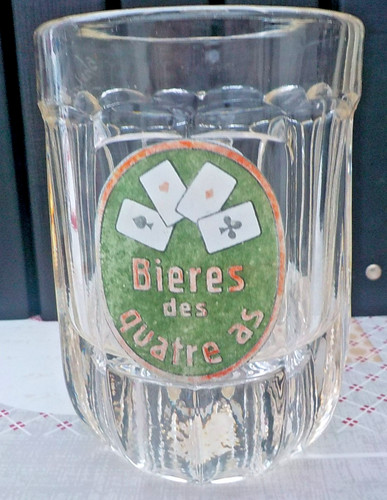 Chope verre 20éme emaille - 1,