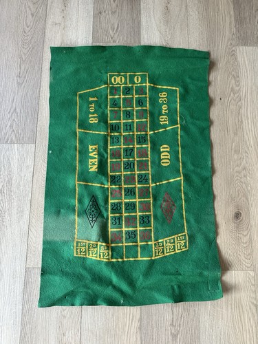 Vintage roulette felt layout - roulette,