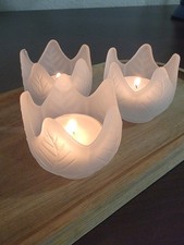 Set of 3 Partylite Frosted