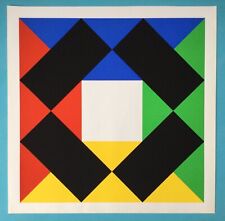 Max Bill Sérigraphie 67x67cm de 1972 Cinétique Vasarely Yvaral Bury Op Art