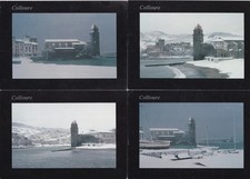 Lot de 4 cartes postales postcards 10x15cm COLLIOURE PYRENEES-ORIENTALES neige