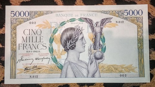 Billet 5000 francs victoire - billet,