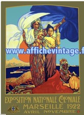 affiche poster  exposition coloniale marseille 1922