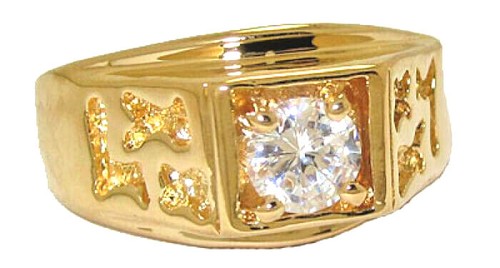 Bague homme jaune 14kt - bague, en
