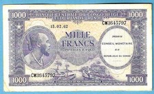 Billet du CONGO BELGE , 1000