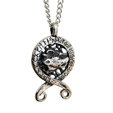 Troll Croix Loup Pendentif 61cm Gourmette Collier Rune Nordique Symbole De Boîte