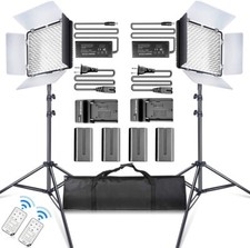 2 X Lumière LED Samtian 600 Éclairage Vidéo Lampe de Studio Kit 5600k Batterie