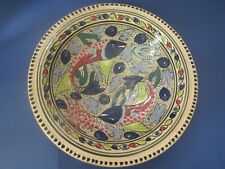 plat en ceramique de Nabeul décor de poissons nord Afrique african fruit bowl