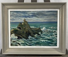 Louis DARAN (1881-1969) Huile : vue de la côte Basque Anglet Biarritz ?