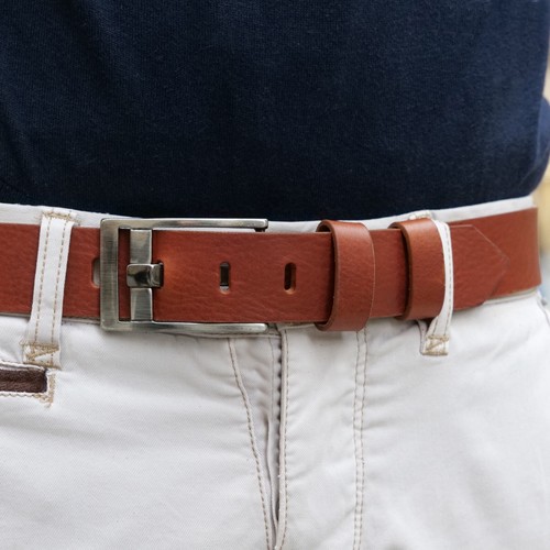 Homme ceinture cuir pleine - en,