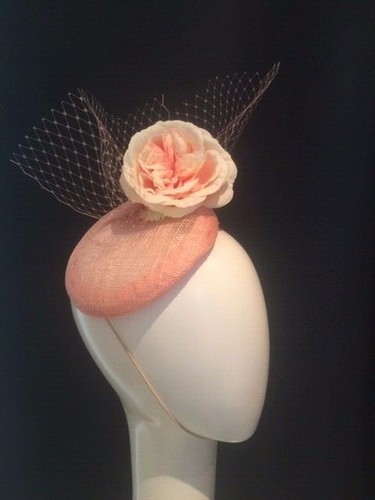 Chapeau voile fleur rose - , clair