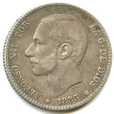 Espagne 1 peseta argent