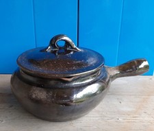 POTERIE HAMEL NÉHOU NORMANDIE CASSOLETTE À COUVERCLE GRÈS ART POPULAIRE 