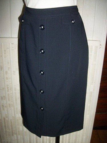 Jupe droite polyester - jupe, bleu