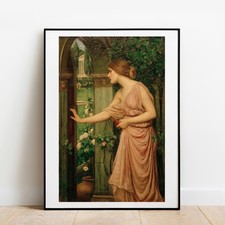 Art Imprimé John William Château D'Eau Psyché Entrer Cupidon Jardin Affiche Mur