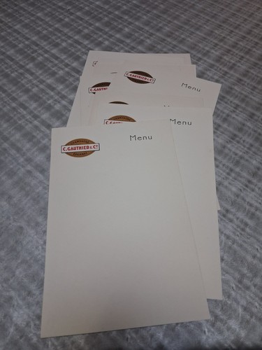 Anciens menus vierges - anciens,