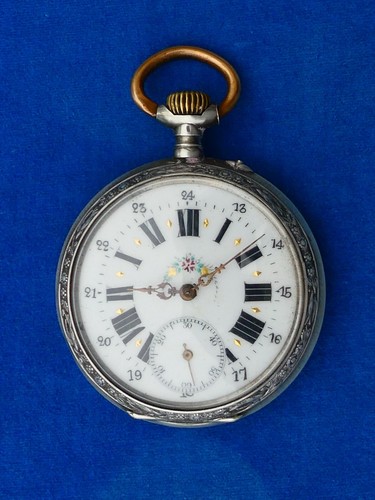 Montre gousset argent train - a,