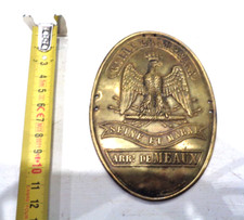 Plaque de métier - Garde-Champêtre de l' Arrondissement de MEAUX ,Second Empire.