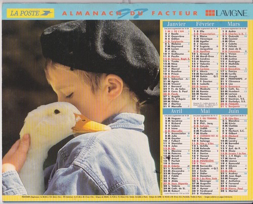 Calendrier almanach des postes - calendrier,