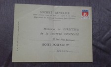 Enveloppe années 1960 Société générale banque timbrée blason Paris