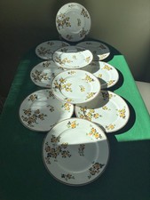 ART DECO (1924) Porcelaine de Limoges Legrand 10 Assiettes Dessert