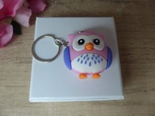 Porte Clés Hibou Chouette Rose Violet - Cadeau Fête - Bijoux des Lys