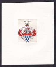 Lovan Wappen Blason Écusson Heraldique Gravure Sur Cuivre 17E Siècle.