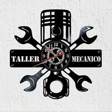 Horloge murale à disque vinyle atelier mécanique réparation de voitures motos