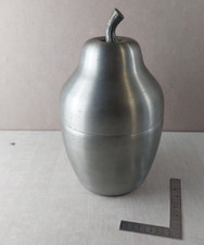 Ancien seau / bac à glace / glaçon, forme poire, en alu brossé, vintage
