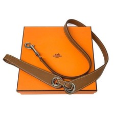 Laisse pour chien Hermès en cuir marron 104 cm avec boîte Y9