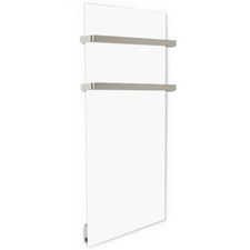 Radiateur electrique mural rayonnant extra plat 750W en verre blanc avec thermo