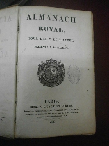 Almanach royal pour - almanach, m