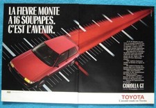 Publicité Papier- Voiture TOYOTA COROLLA GT 16 de 1986