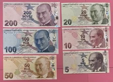 Série de 6 Billet De Turquie