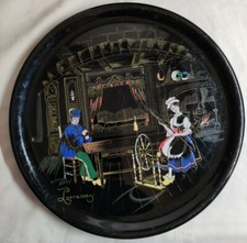 Ancienne Assiette Longwy Décoré A La Main Grand Feu Made In France N 3449 D 32cm