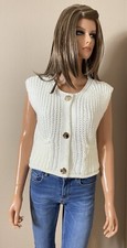 Gilet maille écru sans manche