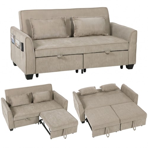Homcom canapé lit - homcom, 2