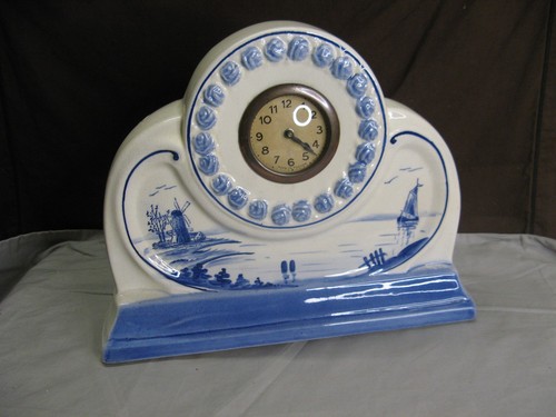 Horloge faïence craquelée