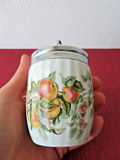 Double Cuit oeuf Egg Coddler Décor De Fruits .Porcelaine Windsor