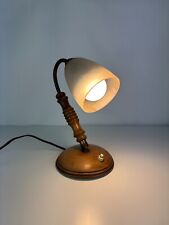 Jolie Petite Lampe de Chevet, lampe de Table, base en bois et Abat-Jour en Verre