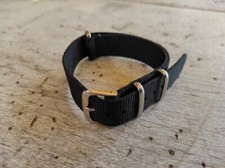 BRACELET NATO NOIR  18MM  pour montre QUALITE NYLON  INDESTRUCTIBLE