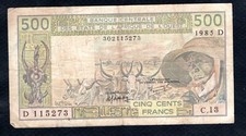 Mali Lettre D 500 Francs