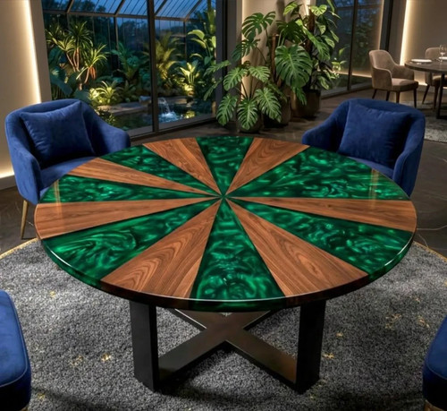 Table résine époxy vert - table,