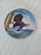 ancien plat en barbotine  coq