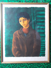 Moïse Kisling grand et beau pochoir procédé Jacomet  jeune garçon bien encadrée